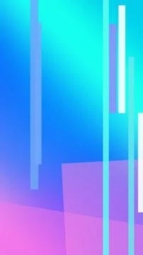 Abstract composition of overlapping vertical bars in white, cyan, and purpl.. Stock Illustration