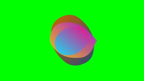 Abstract composition of overlapping vibrant gradient circles on green screen Stock Footage 340266855