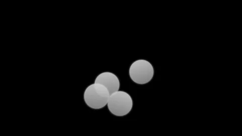 Abstract composition of overlapping white circles on a solid black background Stock-Footage 335117310