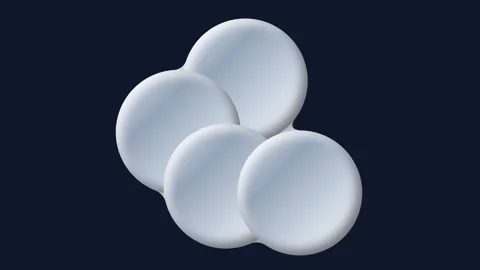 Abstract composition of overlapping white spheres against a dark background Stock Footage 335145742