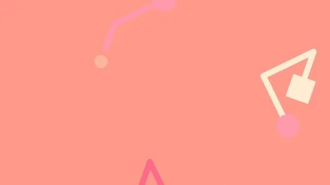 Abstract composition with pastel shapes including circles and lines on a peac イラスト素材