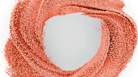 Abstract Composition Of Pink Powder Forming A Circular Shape On White Background Stock Footage 300425659