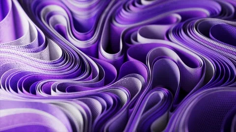 Abstract composition of purple wavy ribbons forming complex and intriguing Stock Footage 299440996