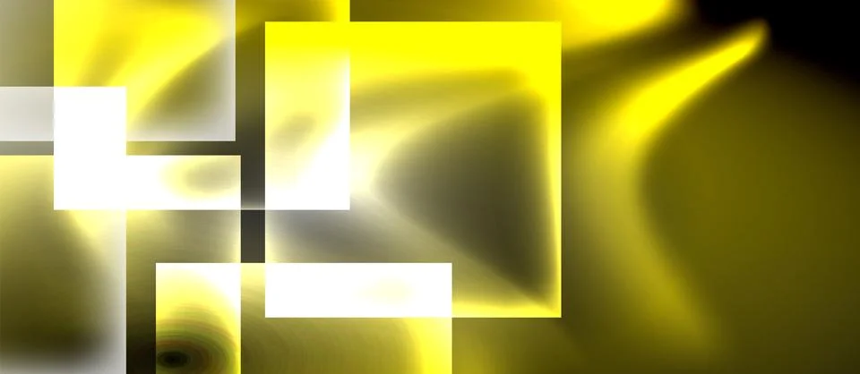 Abstract composition. Rectangles overlap, creating soft glow. Yellow dominates, Stock Illustration
