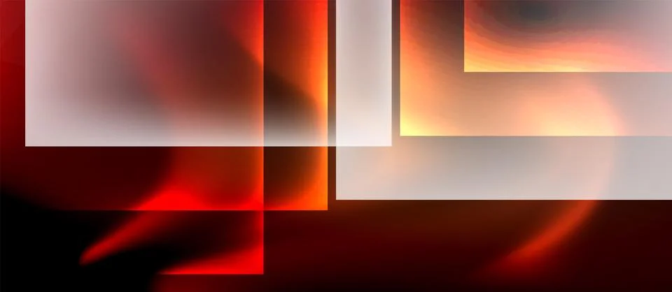 Abstract composition. Rectangles overlap, creating warm color gradients. Light Stockillustratie