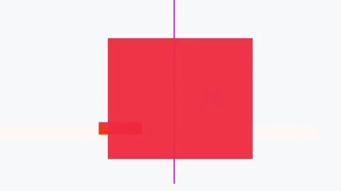 Abstract composition with red rectangles and a purple line isolated on whit.. Stock Footage 335430900