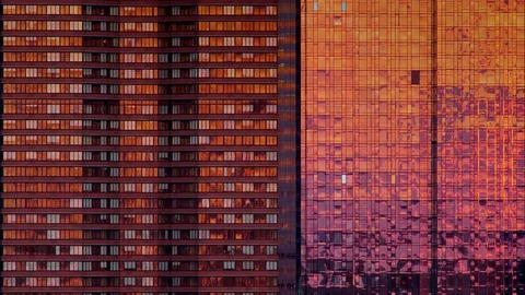Abstract composition of reflective New York City skyscrapers. Stock Footage 78806135