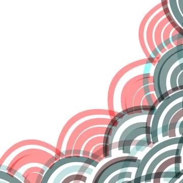 Abstract composition of round elements curtains. scales simple Nature Asian w Stock Illustration