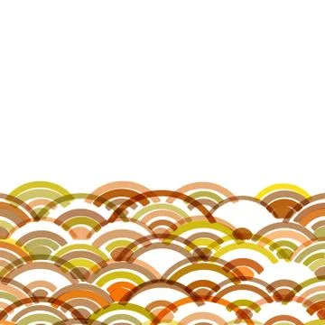 Abstract composition of round elements. scales simple Nature Asian wave circl 스톡 일러스트