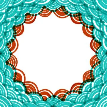 Abstract composition of round elements. scales simple Nature Asian wave circl Stock Illustration