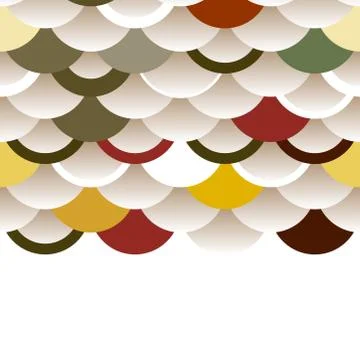 Abstract composition of round elements. scales simple Nature Asian wave circl Illustrazione stock