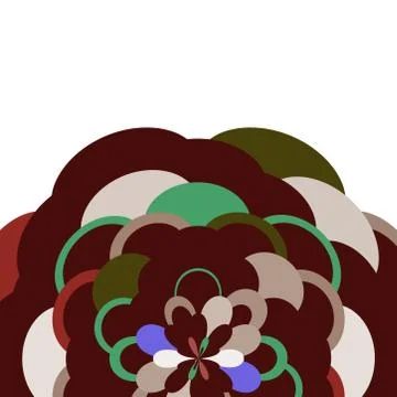 Abstract composition of round elements. scales simple Nature Asian wave circl Illustrazione stock