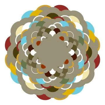 Abstract composition of round elements. scales simple Nature Asian wave circl Stock Illustration
