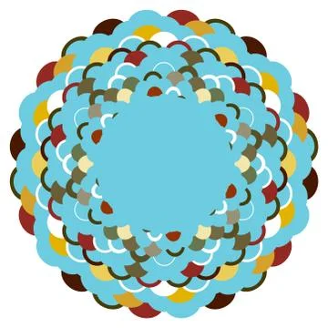 Abstract composition of round elements. scales simple Nature Asian wave circl Illustrazione stock