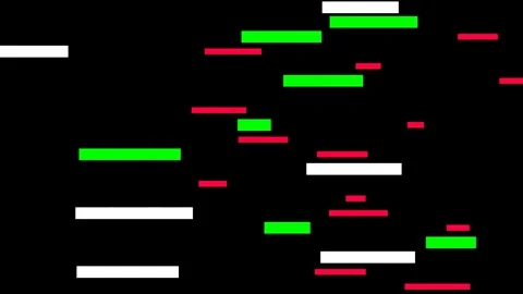 Abstract composition of scattered green red and white horizontal bars Video stock 335118195