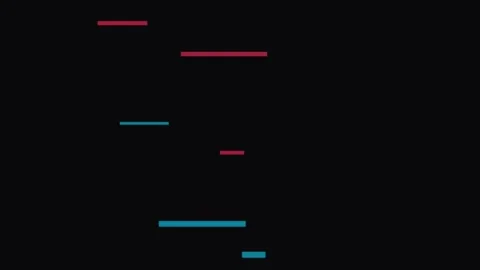 Abstract composition of scattered red horizontal lines on a black background Vídeo Stock 336263267