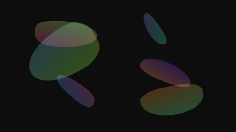 Abstract composition of semi-transparent colorful floating organic shapes Video stock 335117528