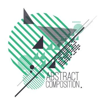 Abstract composition with simple geometric figures, symbols Illustrazione stock