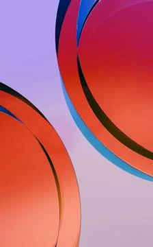 Abstract composition of smooth, flowing orange and blue layered curves agai.. Stock Illustration