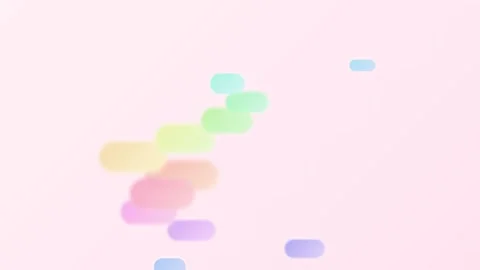 Abstract composition of soft colorful pill shapes on a bright white background Video stock 335118278