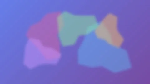 Abstract composition of soft colorful shapes on a smooth purple background Video stock 335118328