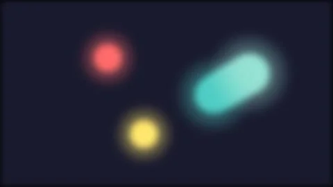 Abstract composition of soft glowing spheres against a dark background Video stock 335118148