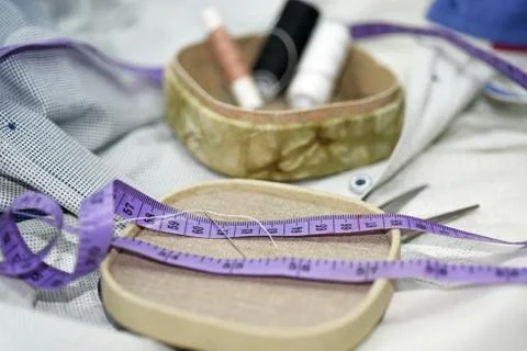 Abstract composition of tailoring. Stock Photos