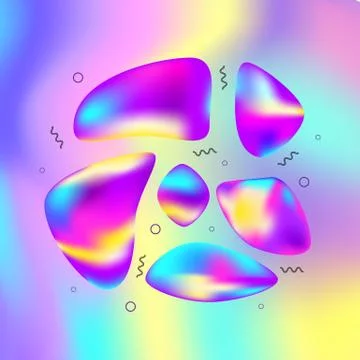 Abstract composition. Template for background. Holographic elements. Vector i Stock Illustration