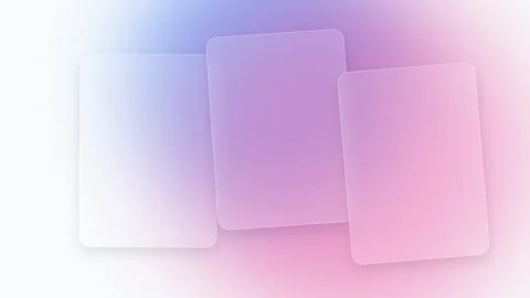 Abstract composition of three overlapping frosted glass rectangles in gradient Video stock 335117745