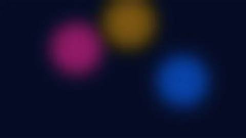 Abstract composition of three soft glowing light circles on dark background Stock-Footage 338309881