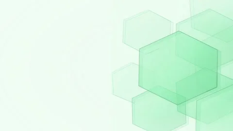 Abstract composition of translucent green hexagonal shapes arranged in over.. Stock Footage 346188549