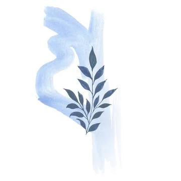 Abstract composition with tropical leaf. Illustrazione stock