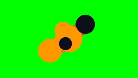 Abstract composition of two black spheres connected by an orange fluid mass Vídeos de archivo 341822502