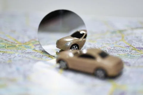 Abstract composition of using car mirrors Stock Photos