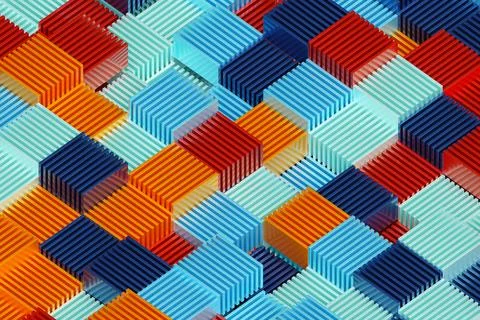 Abstract composition of various figures. 3D rendering of digital illustration Stock Photos