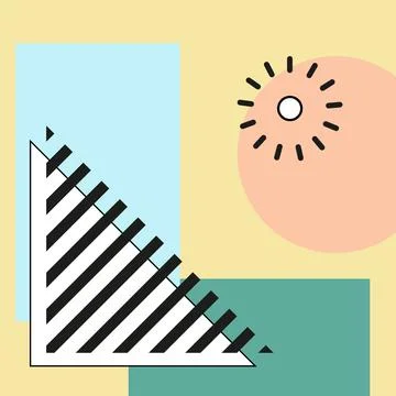 Abstract composition. Various geometric forms, triangle, rectangle and circle Stock Illustration