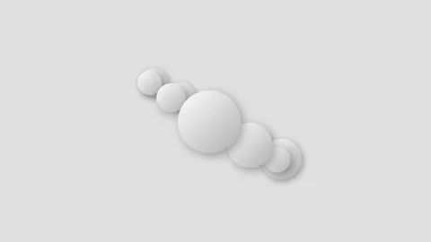 Abstract composition of varying white spheres on a light gray background Video stock 335117160