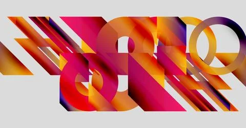 Abstract composition. Vibrant colors blend, creating dynamic shapes. Lines Stock-Illustration