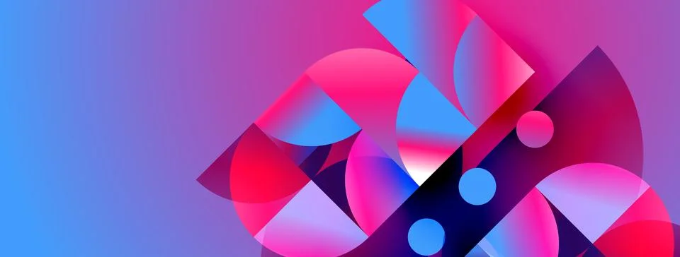 Abstract composition. Vibrant colors blend, creating dynamic shapes. Circles, Stockillustratie