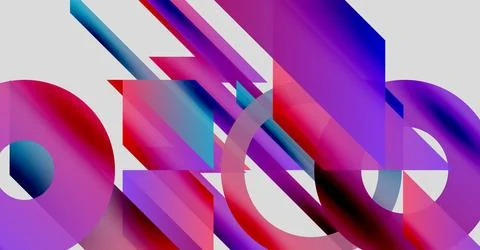 Abstract composition. Vibrant gradients intersect, forming dynamic shapes. 스톡 일러스트