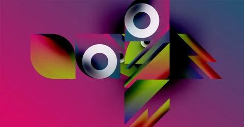 Abstract composition. Vivid colors blend, creating dynamic shapes. Circles, 스톡 일러스트