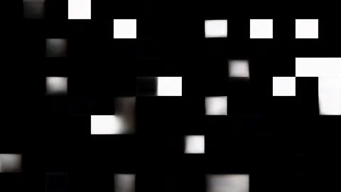 Abstract composition of white squares on a black background Stock Illustration