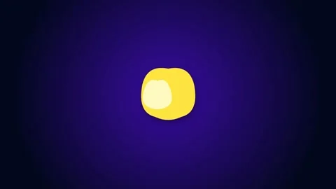 Abstract composition of yellow and blue overlapping circles on dark backgroun Vídeos de archivo 336263175