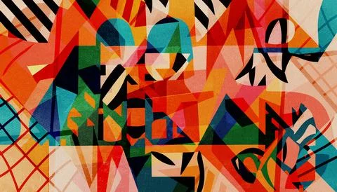 Abstract Compostion paper-cutting art style - Garden Illustrazione stock