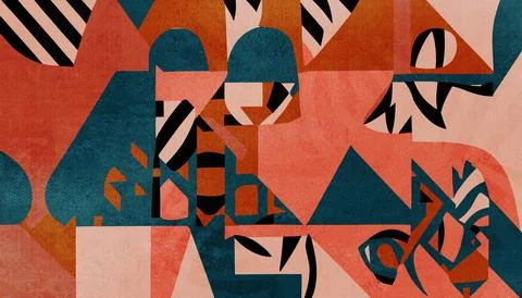Abstract Compostion paper-cutting art style - Dinner Illustrazione stock