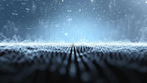 Abstract computer binary numbers with waves network Stock Footage 324525113