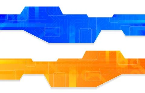 Abstract computer board frame set Stock Illustration