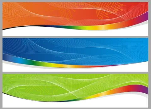 Abstract computer board frame set Stock Illustration