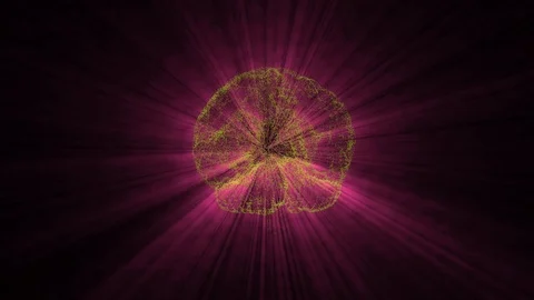 Abstract computer brain processing information with the help of neuroimpulses. Stock Footage 121807065