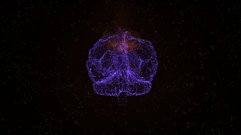 Abstract computer brain processing information with the help of neuroimpulses. Stock Footage 121812992